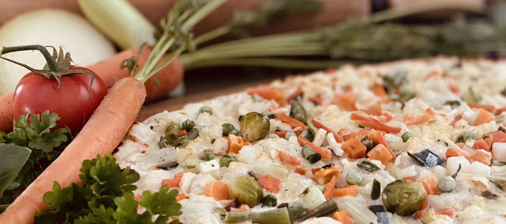 Flammenkuchen Gem&uuml;se - K&auml;se