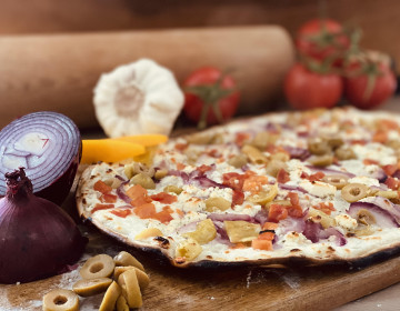 Flammenkuchen Griechisch