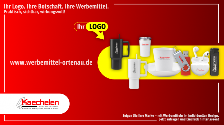 Zeigen Sie Ihre Marke &ndash; mit Werbemitteln im individuellen Design.