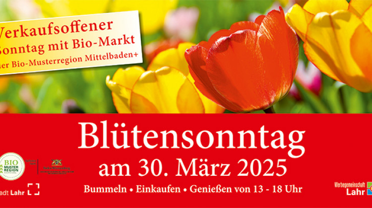 Bl&uuml;tensonntag in Lahr: Verkaufsoffener Sonntag mit Bio-Markt am 30. M&auml;rz