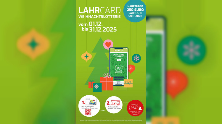 LahrCARD-Weihnachtslotterie 2025 &ndash; Gewinne bis zu 250 Euro Guthaben