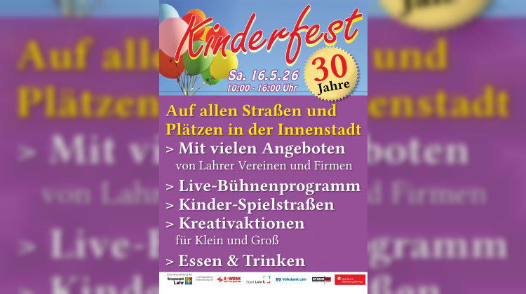 30 Jahre Kinderfest in Lahr: Die Innenstadt geh&ouml;rt am 16. Mai den Kindern