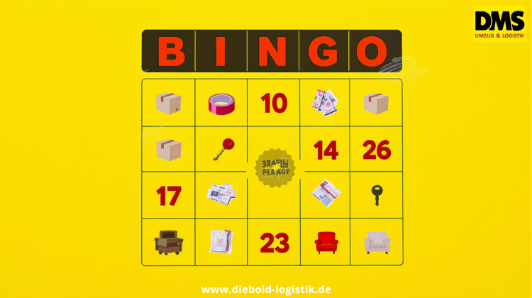 Bingo! Diese S&auml;tze kennt jeder beim Umzug - Das DMS Diebold Umzugs-Bingo