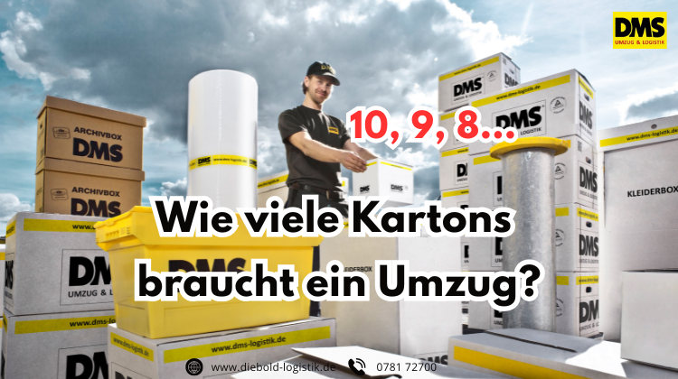 10, 9, 8... Wie viele Kartons braucht ein Umzug? Der DMS Diebold Karton-Kalkulator