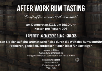 After Work Rum Tasting Getr&auml;nke Roth in Kehl