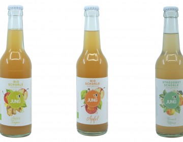 Jung BIO Apfel, Apfel-Ingwer, Birne-Minze Schorle