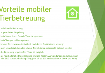 Schon gewusst? Vorteile mobiler Tierbetreuung